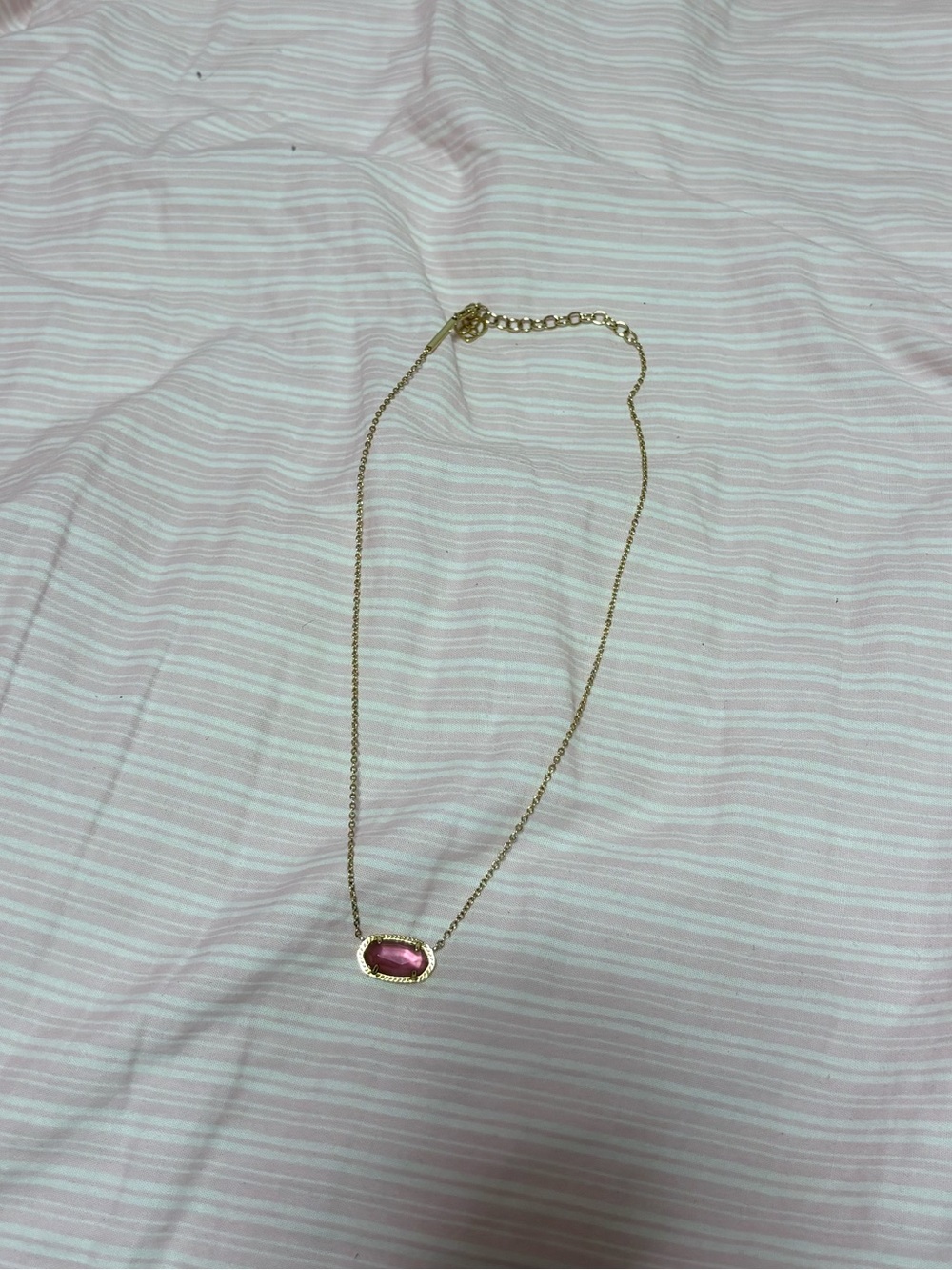 Kendra Scott Gold Chain Necklace with Pink Stone Pendant - Women's Jewelry